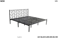 سرير حديد اسود (40-200-200) سم