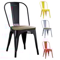 طقم 4 كراسي بقاعدة خشب أو حديد عدة ألوان