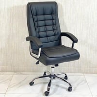 كرسي مكتب جلد فخم لون أسود