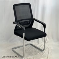 طقم 2 كراسي مكتب دوار وثابت اسود