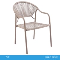 طقم 2 كراسي مزينة بحبل لون بيج