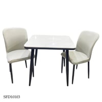 طقم طاولة وكرسيين رخام عدة ألوان