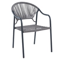 طقم 2 كراسي مزينة بحبل لون رمادي