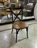 طقم 2 كراسي لون خشبي غامق