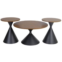 طقم طاولات خشبي غامق