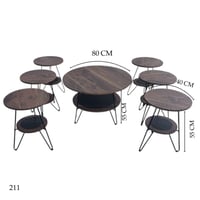 طقم طاولات وسط راتان عدة الوان