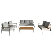 طقم جلسة خارجية رمادي فاتح