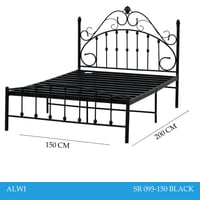 سرير عدة مقاسات لون أسود