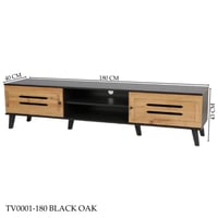 طاولة بلازما اسود وخشبي عدة مقاسات