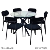 طقم طاولة طعام قزاز مودرن 6 او 4 كراسي لون اسود