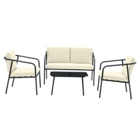 طقم جلسة خارجية اسود وبيج