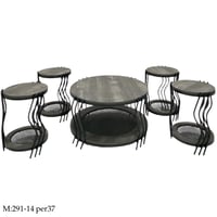 طقم طاولات خدمة راتان عدة ألوان