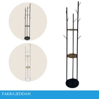 علاقة ملابس مع ارفف عدة الوان