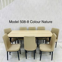 طقم طاولة طعام لون خشبي 4,6,8 كراسي