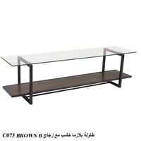 طاولة بلازما خشب وزجاج 160 سم عدة ألوان