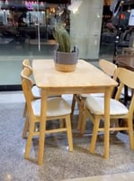 طقم طاولة طعام خشب 4و6 كراسي بيج