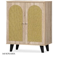 دولاب لون خشبي بابين وثلاث أبواب