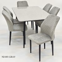 طقم طاولات رخام 4و6 كراسي لون رمادي