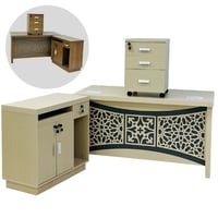 طقم مكتب مع سكرتارية 140 سم عدة ألوان