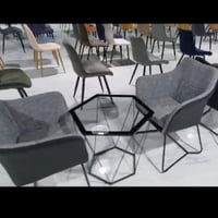 طقم طاولة وكرسيين لون رمادي غامق