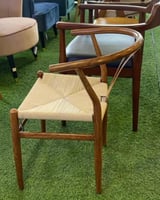 طقم 2 كراسي بوهيمي لون خشبي غامق