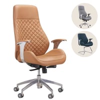 كرسي مكتب دوار وثابت جلد عدة ألوان