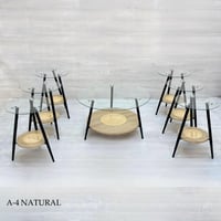 طقم طاولات راتان وقزاز عدة الوان