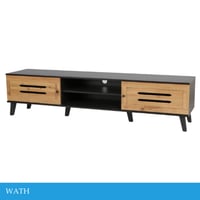 طاولة بلازما اسود وخشبي عدة مقاسات