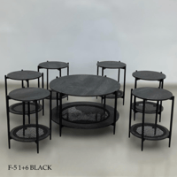 طاولة خشب وراتان عدة الوان