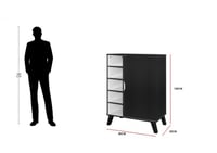 خزانة أحذية باب واحد لون اسود وابيض