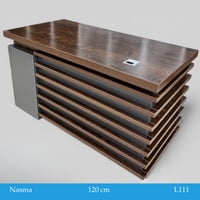 طاولة مكتب لون خشبي غامق مقاس 120و140 سم