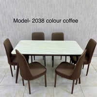 طقم طاولة طعام رخام لون كوفي 8,6,4 كراسي