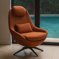 كرسي مريح دوار لون برتقالي