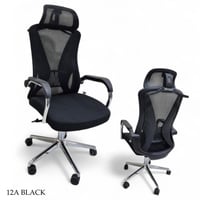 طقم 2كراسي مكتب ثابت ودوار لون اسود