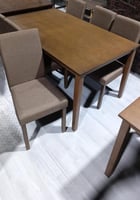 طقم طاولة و 6 كراسي ماليزي خشبي غامق