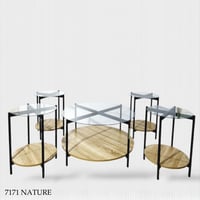 طقم طاولات خشب وزجاج عدة ألوان