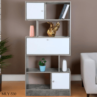 رف تخزين مع أدراج عدة ألوان