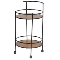 عربة تقديم خشبي غامق