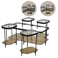 طقم طاولات خدمة زجاج عدة ألوان