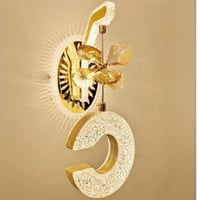 إضاءة جدارية كريستال ذهبي لامع