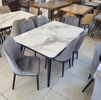 طقم طاولات طعام رخام 6و4 كراسي عدة الوان