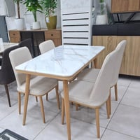 طقم طاولة طعام رخام 4و6 كراسي عدة ألوان