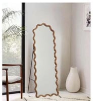 مرايا مودرن لون خشبي 60 سم