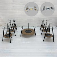 طقم طاولات راتان وقزاز عدة الوان