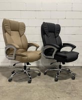 كرسي مكتب جلد لون بيج