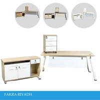 طقم مكتب عمل ميلامين بأرجل حديد 140و160و180 سم عدة...