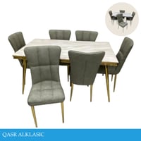 طقم طاولة طعام 4و6 رخام عدة الوان