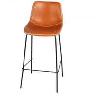 طقم 4 كراسي بار جلد لون برتقالي