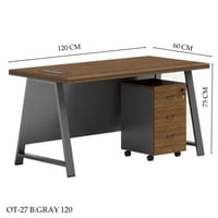 مكتب مع ادراج عدة مقاسات لون بن ورمادي