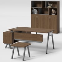 طقم مكتب ودولاب 160 سم بني